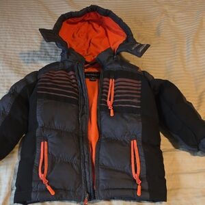 Reebok Kids Puffer Jacket in Black and Orange